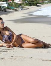 Alessandra Relaxes on the Beach 12