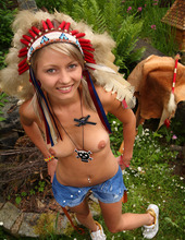 Hot Blond Teen In Indian Outfit 10