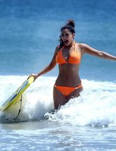Kim Kardashian Looking Sexy In Orange Bikini 10