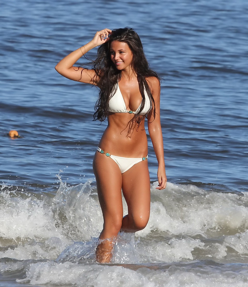 Michelle Keegan In White Bikini