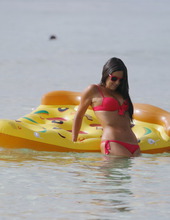 Claudia Romani In Red Bikini 09