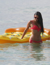 Claudia Romani In Red Bikini 10