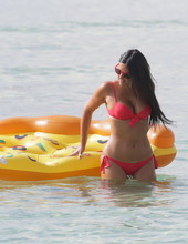 Claudia Romani In Red Bikini 11