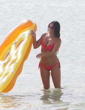 Claudia Romani In Red Bikini 13