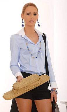 Sweet Blond Babe Gives a Blowjob