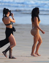Kim Kardashian on the beach 00